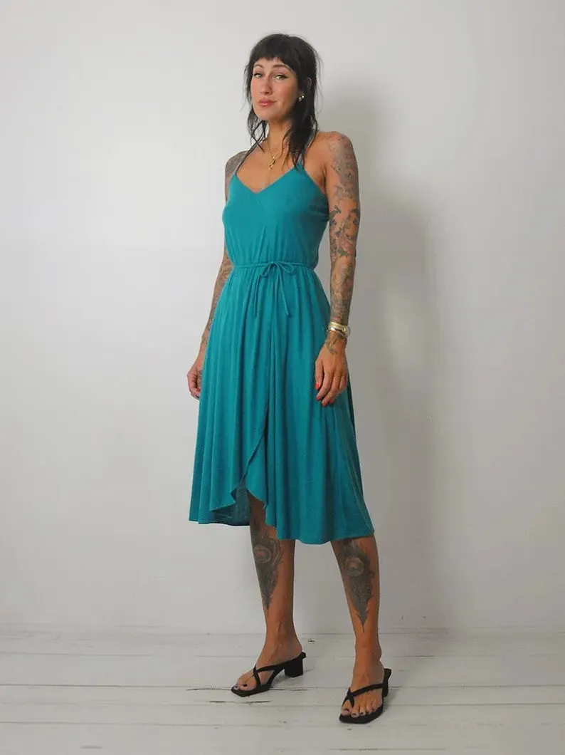 1970's Jewel Wrap Jersey Dress