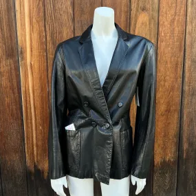 1980s Double Breasted Leather Blazer