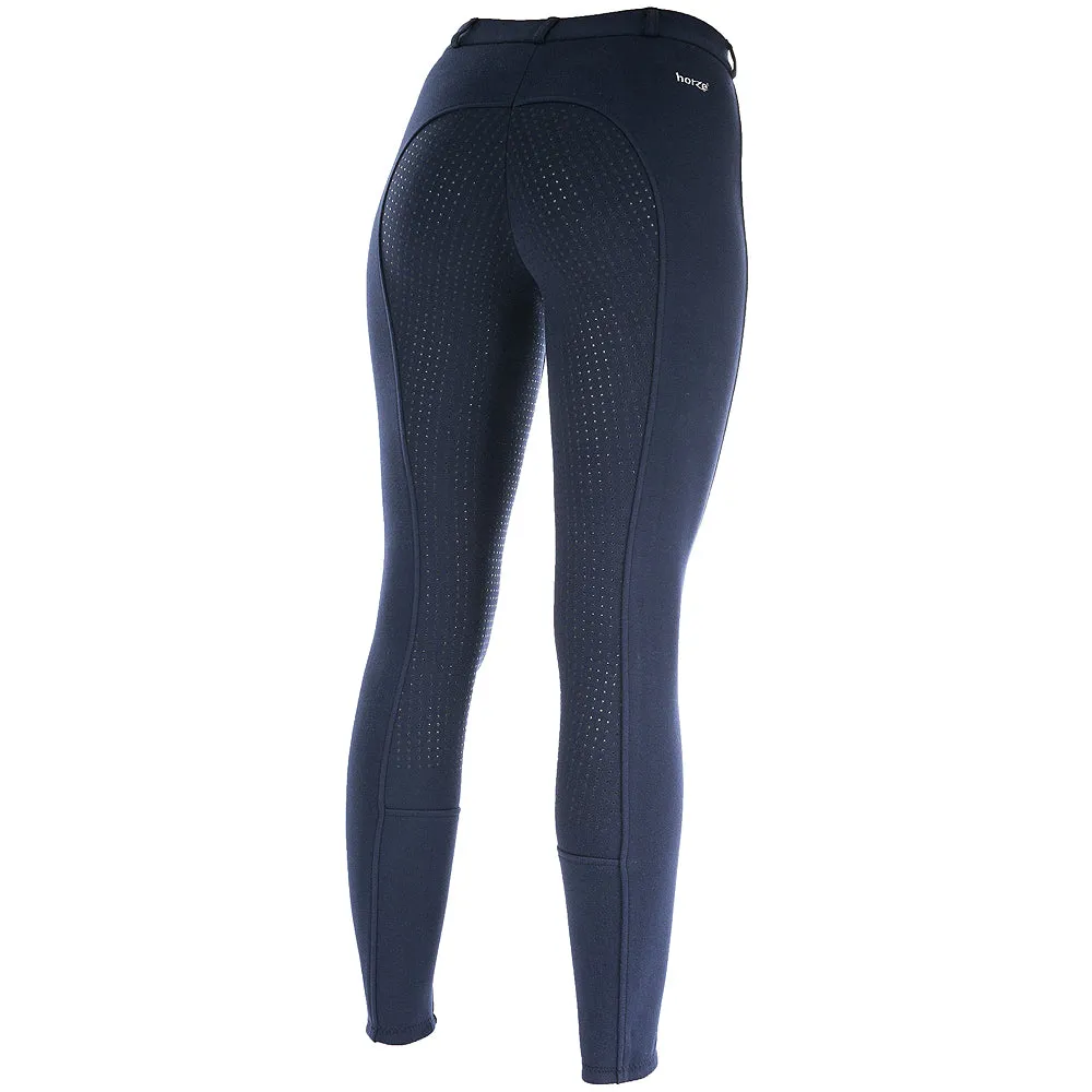 40" Horze Womens Active Silicone Grip Full Seat Breeches Peacoat Dark Blue