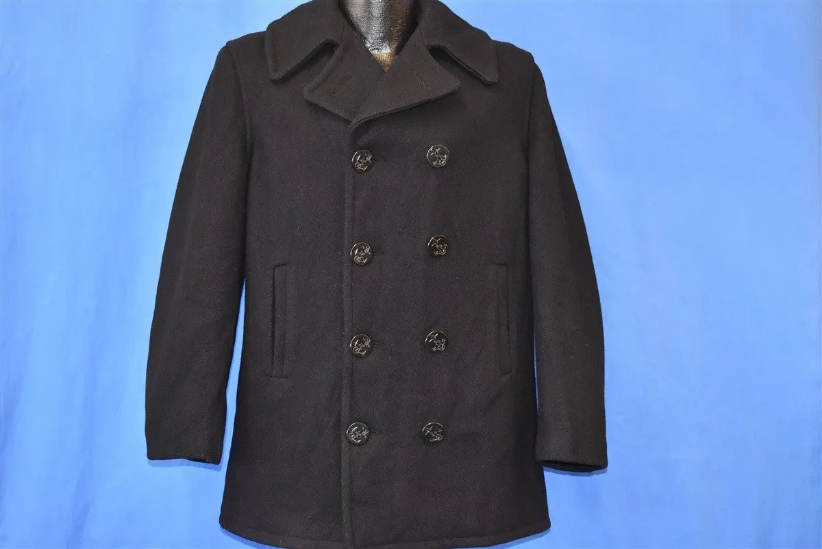 50s King-O-Wear Navy Wool 10 Button Coat Medium