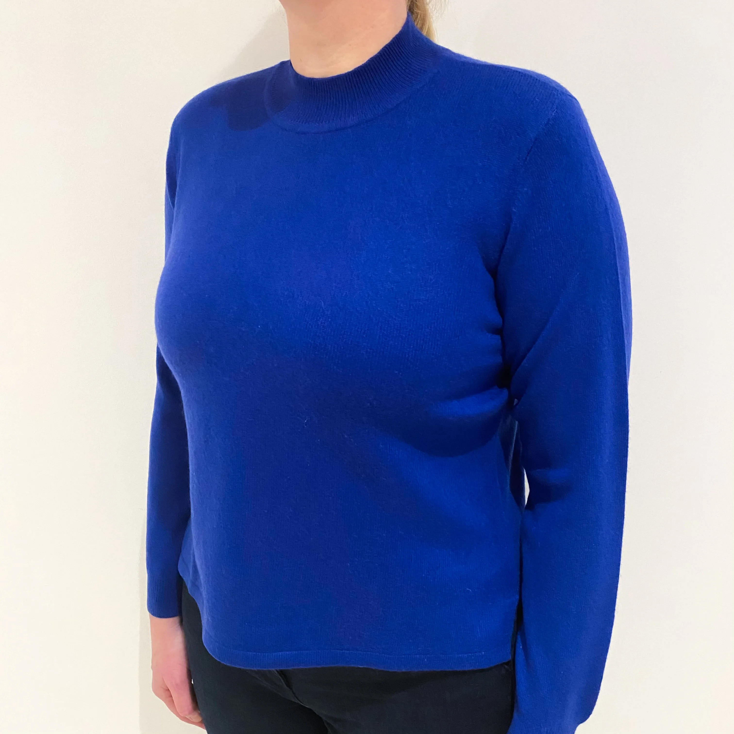 Admiral Blue Cashmere Turtle Neck Jumper Large