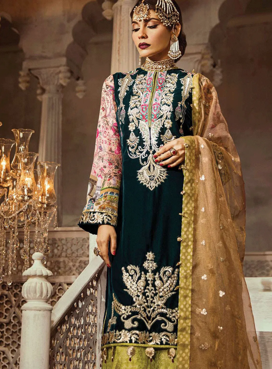 Anaya By Kiran Chaudhry Embroidered Velvet Unstitched 3 Piece Suit - 01 SAMARKAND