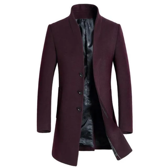 Angelo Ricci™ Formal Woolen Business-Men Overcoat