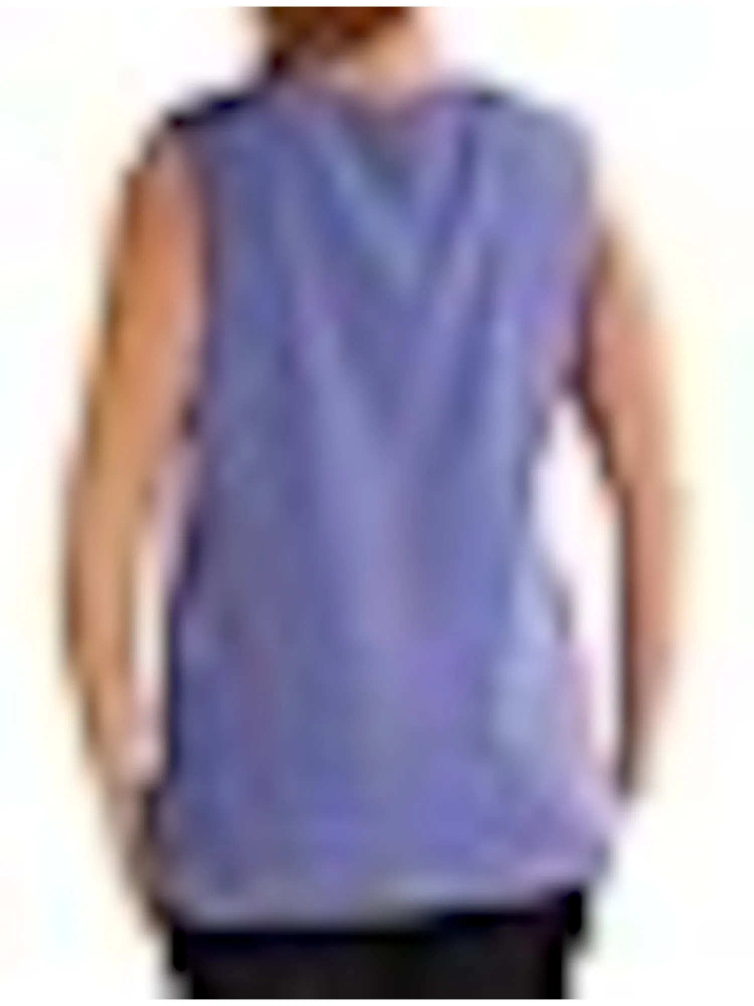 ANNE KLEIN Womens Purple Sleeveless Jewel Neck Cocktail Top