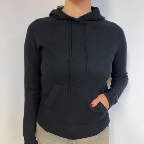 Black Cashmere Hoodie Jumper Small