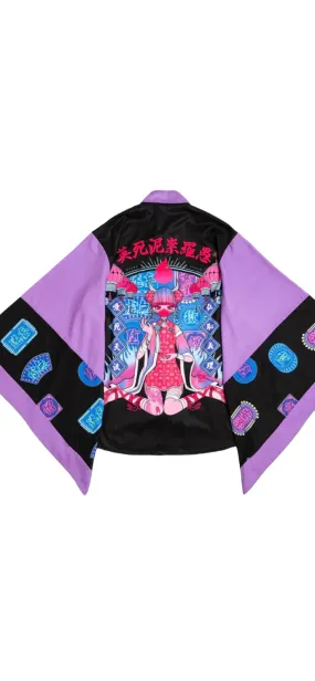 Black Purple Mandarin and Clouds Jacket by ACDC RAG