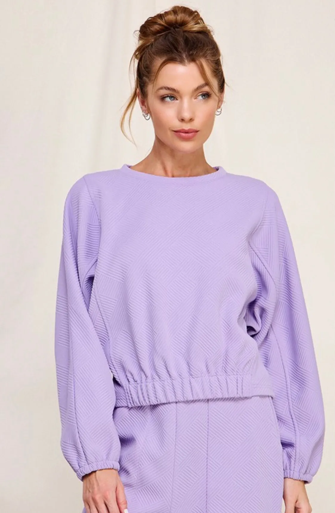 Brooklyn texture pullover - purple