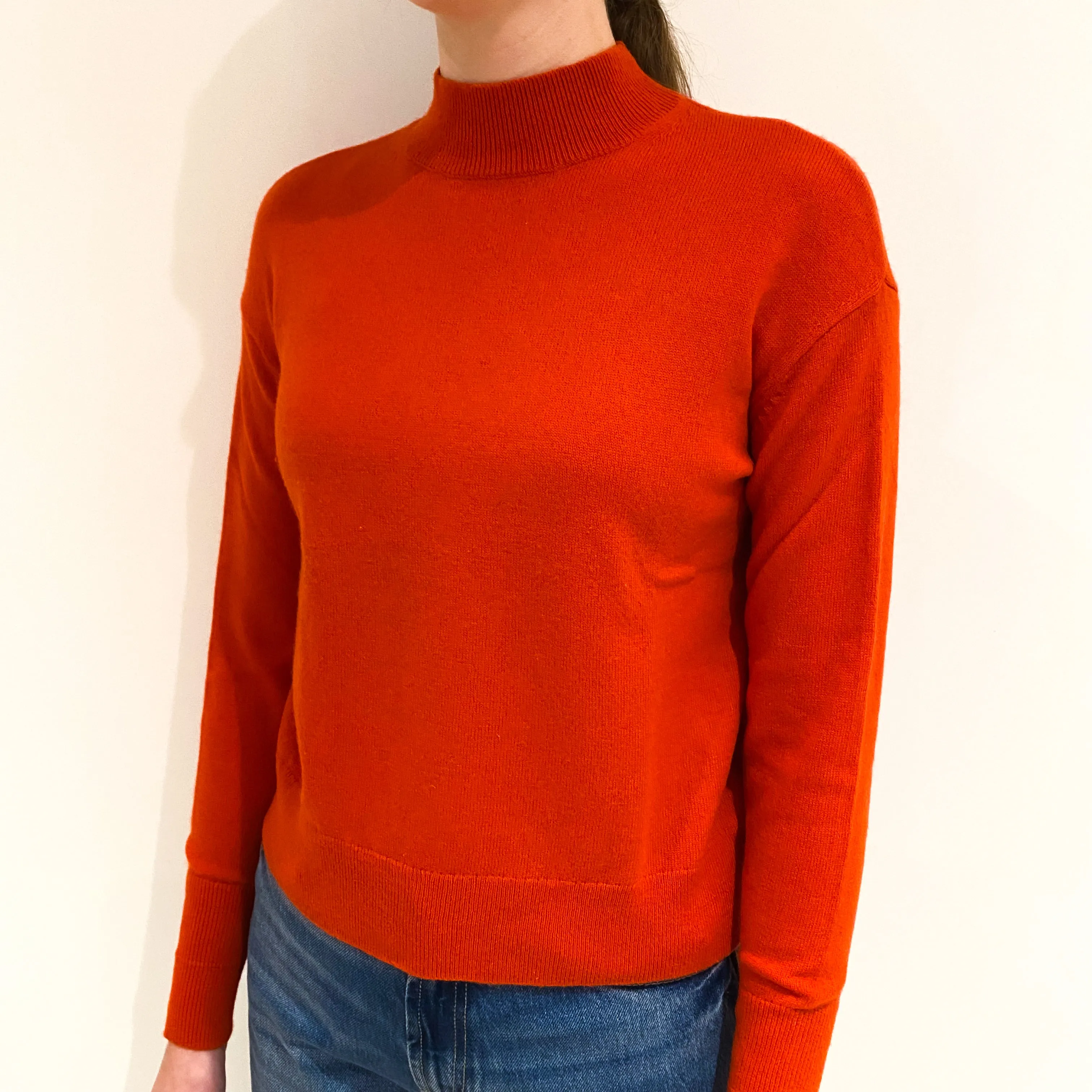 Burnt Orange Cashmere Turtle Neck Jumper Extra Small