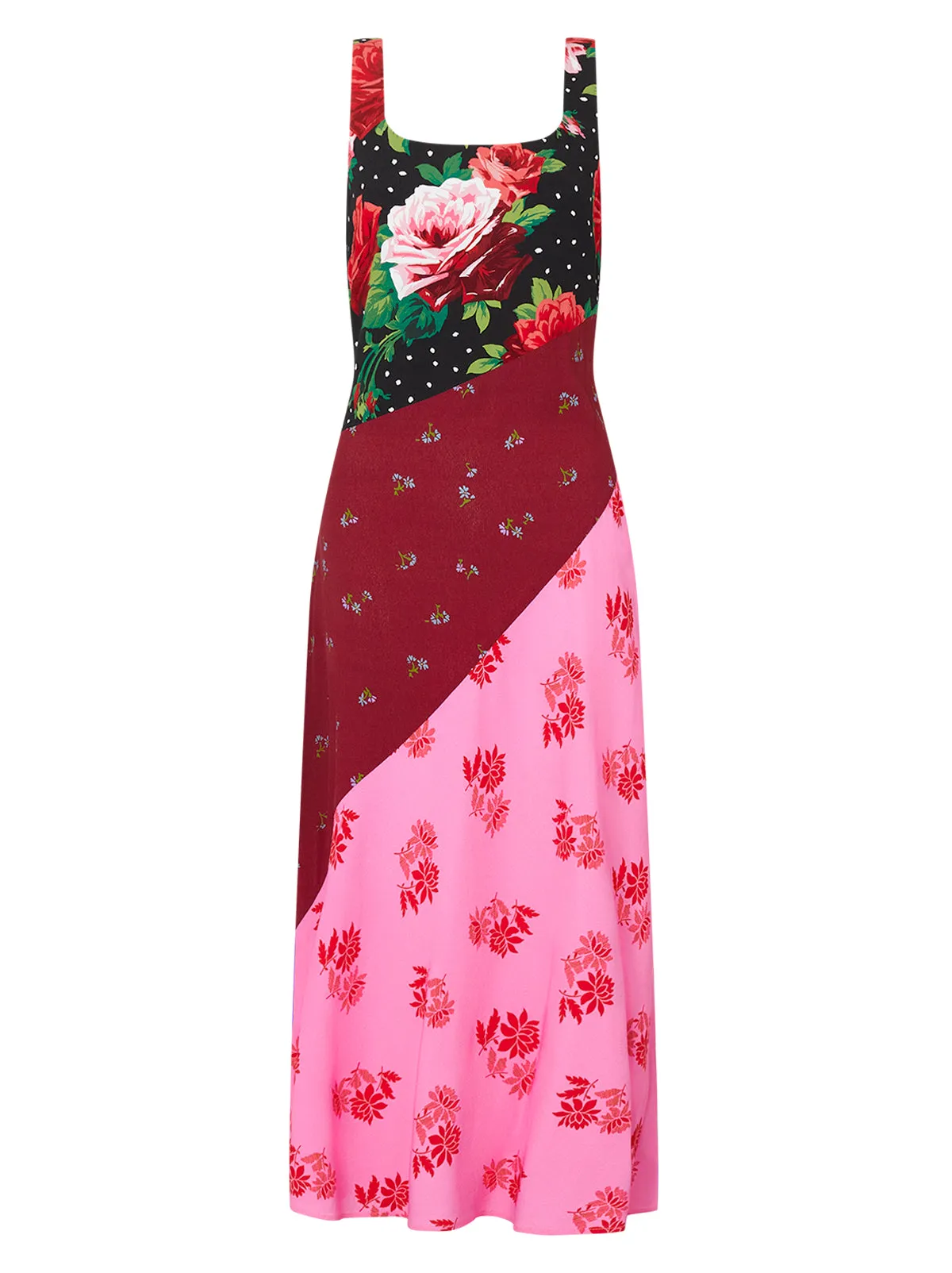 Cala Rose Mixed Print Slip Dress