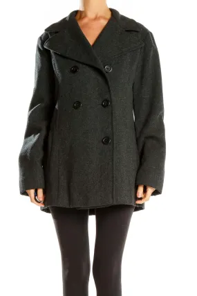 Charcoal Double-Breasted Peacoat