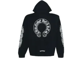 Chrome Hearts Horse Shoe Floral Hoodie Black