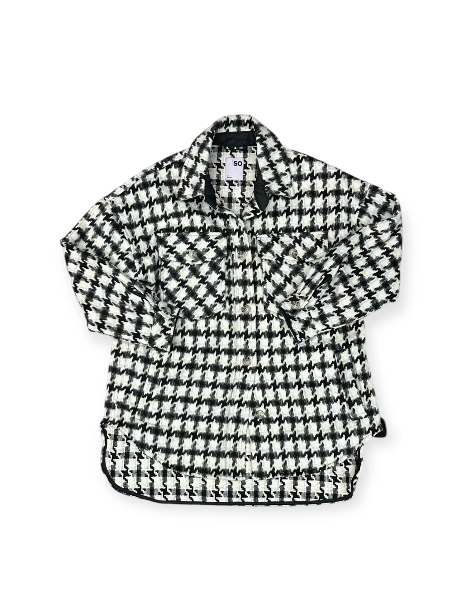 Coat Peacoat By So In Plaid Pattern, Size: M