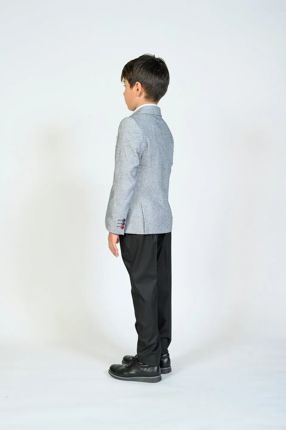 Cool Gray Embroidered Blazer