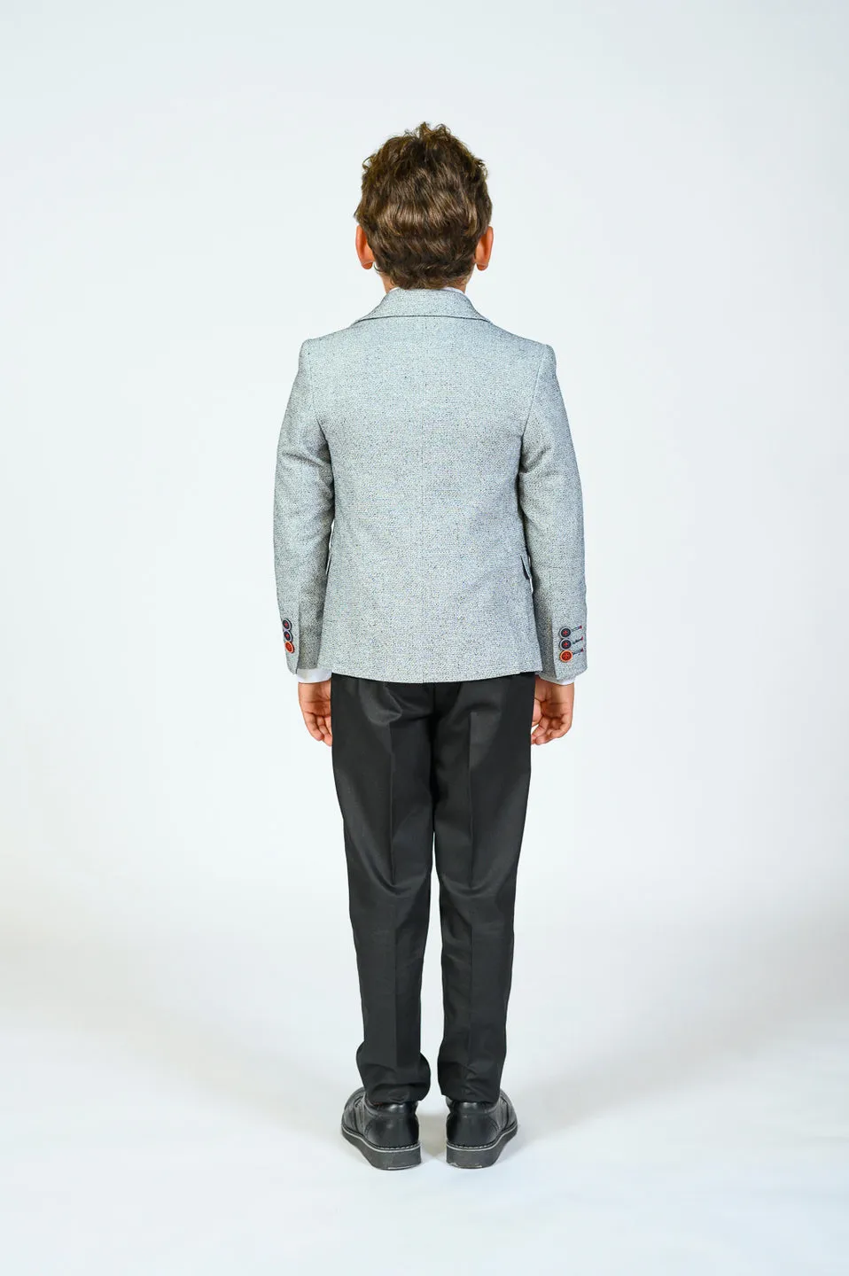 Cool Gray Embroidered Blazer