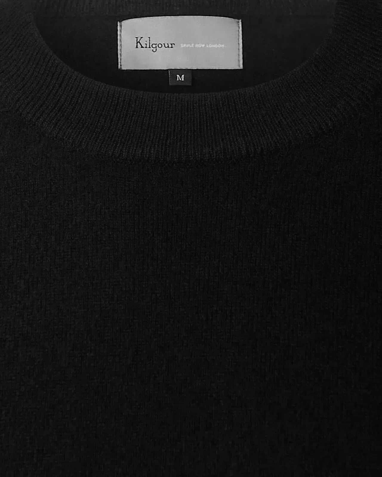 Crew Neck Black Cashmere Jumper