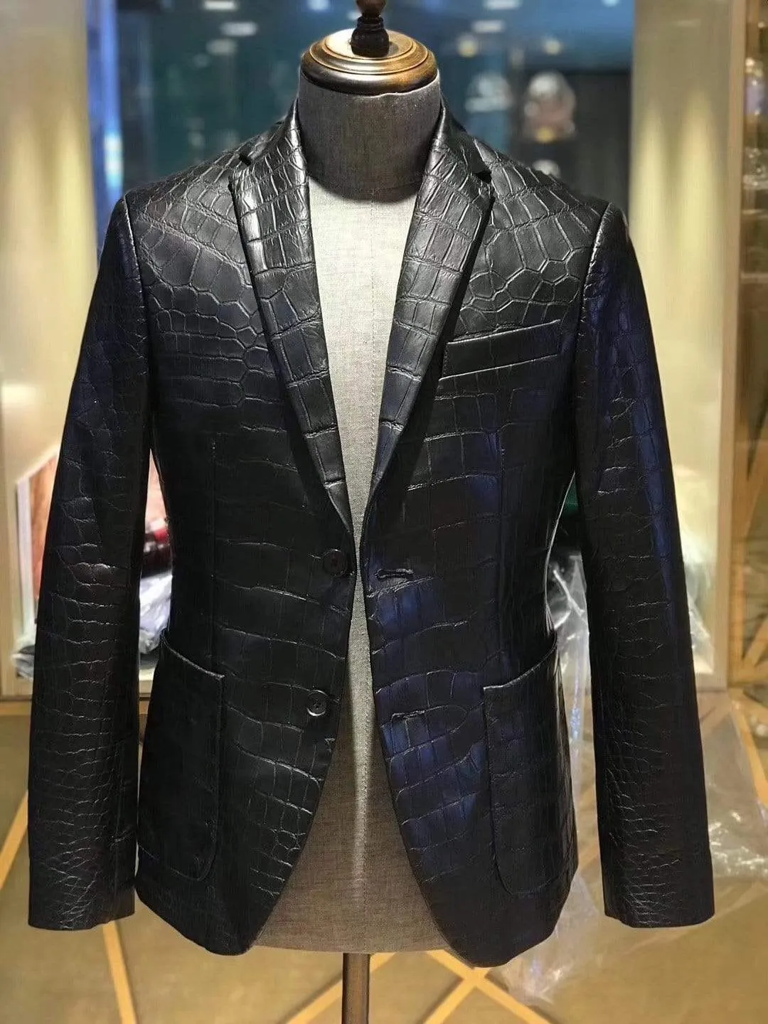 Crocodile  Leather Blazer