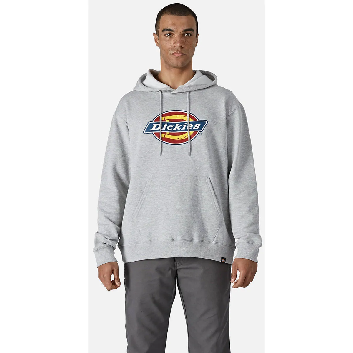 Dickies Mens Work Hoodie Grey Hooded Jumper Relaxed Fit Pockets Comfort XL