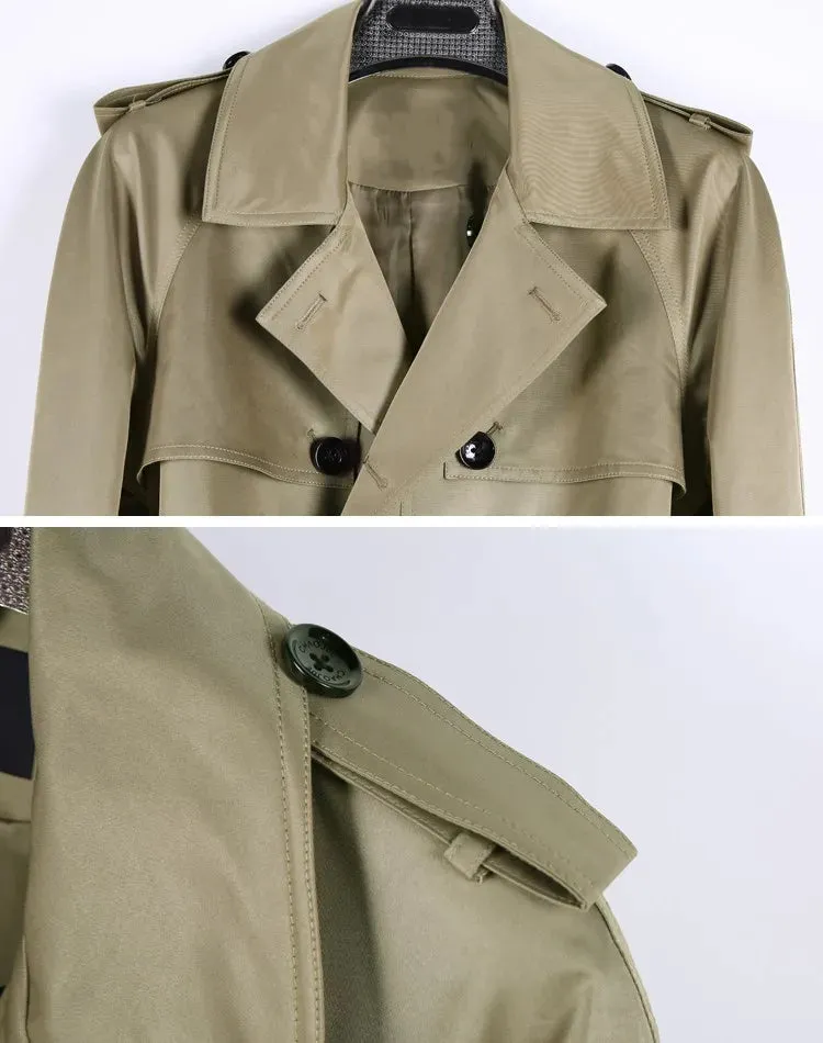 Double Breasted Long Trench Coat