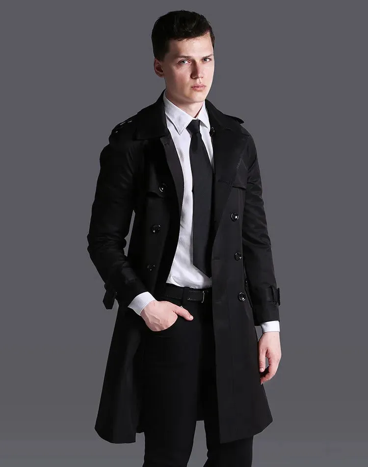 Double Breasted Long Trench Coat