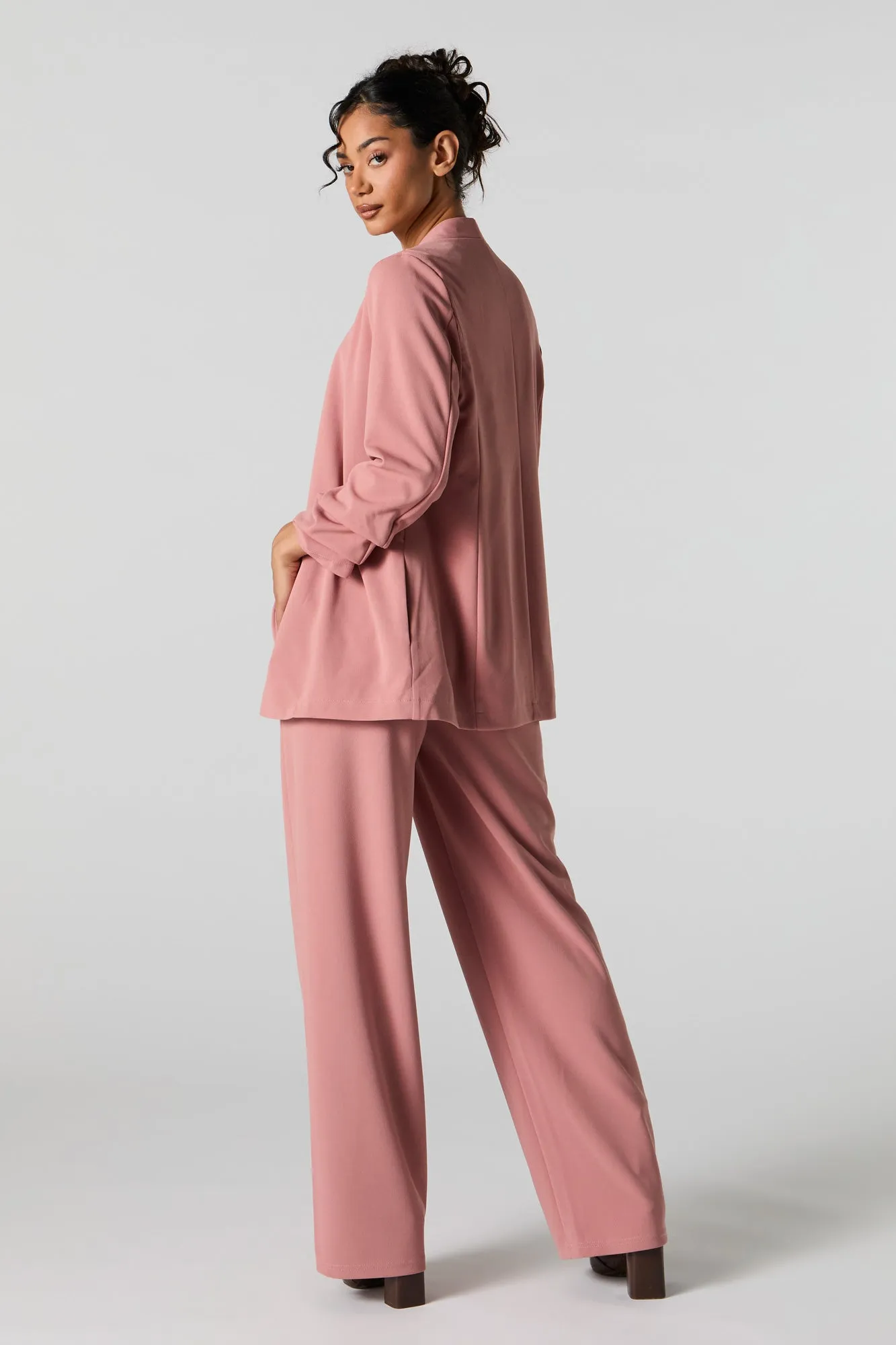 Drawstring Wide Leg Dress Pant