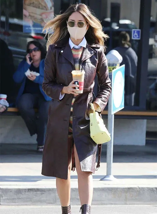 EIZA GONZALEZ LEATHER TRENCH COAT