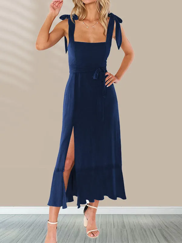 Elegant Slit Strap Dress