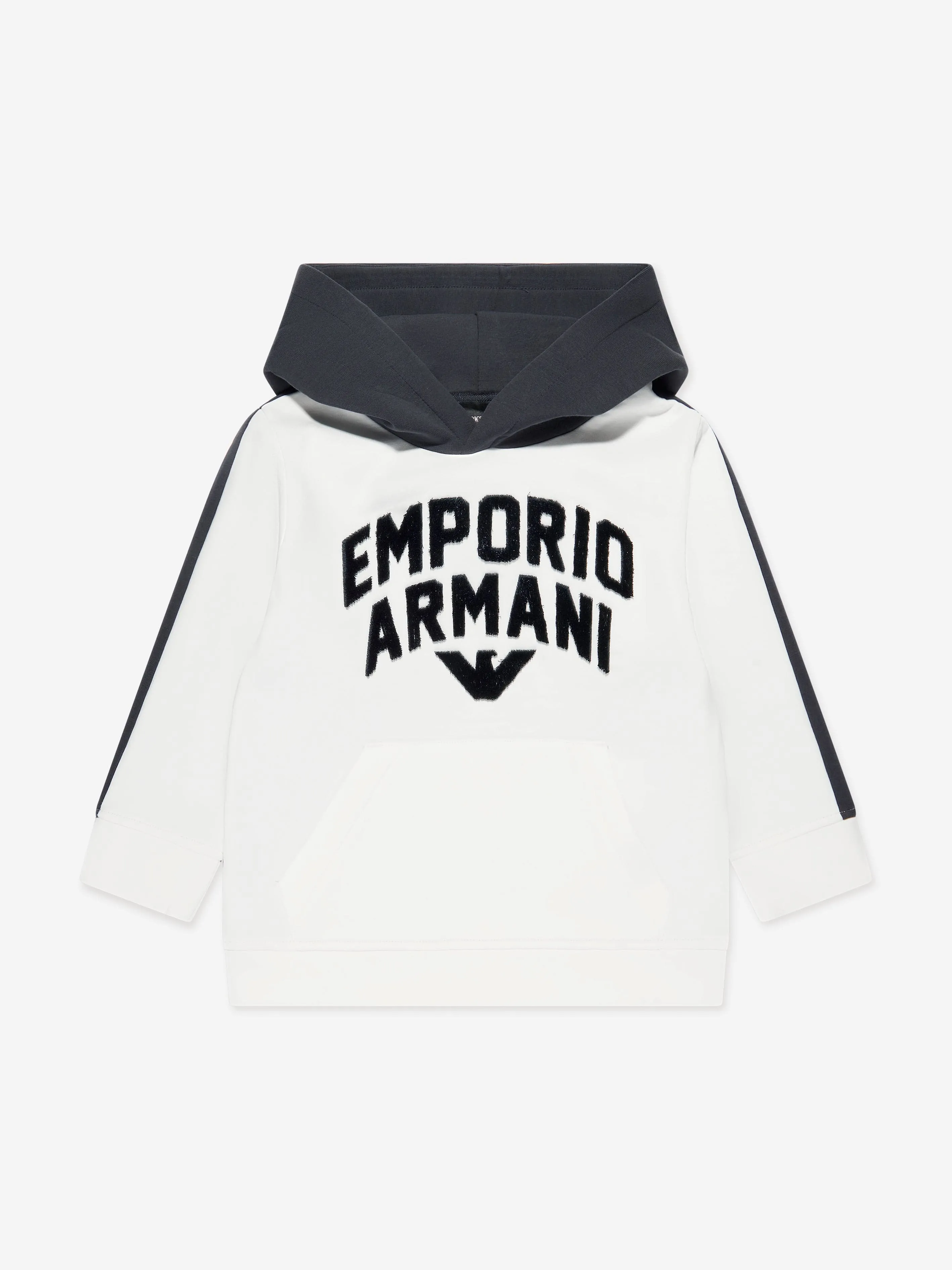 Emporio Armani Boys Colourblock Hoodie In Navy