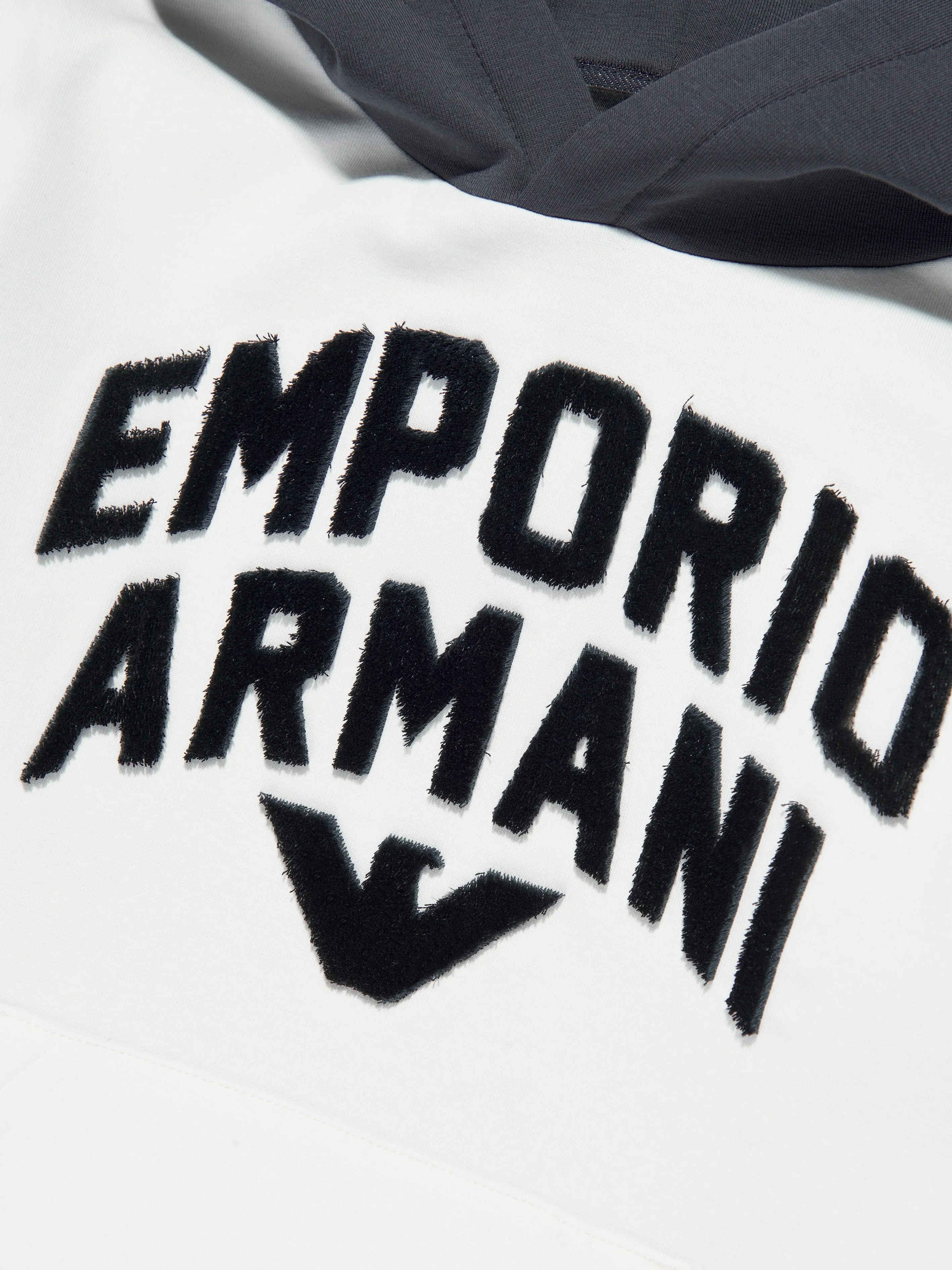 Emporio Armani Boys Colourblock Hoodie In Navy