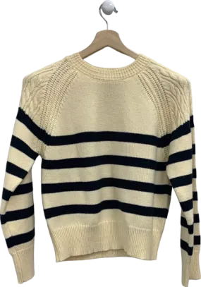 French Connection Cream and Black Striped Jumper UK 10