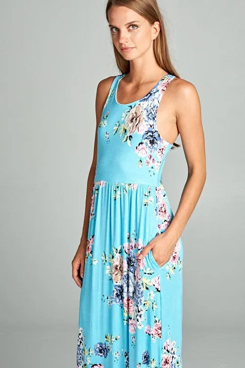 Garden Party Maxi Dress -  Turqouise