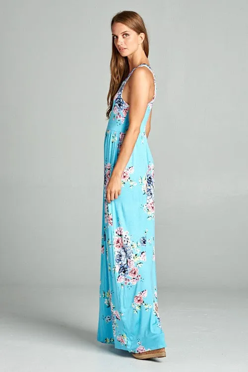 Garden Party Maxi Dress -  Turqouise