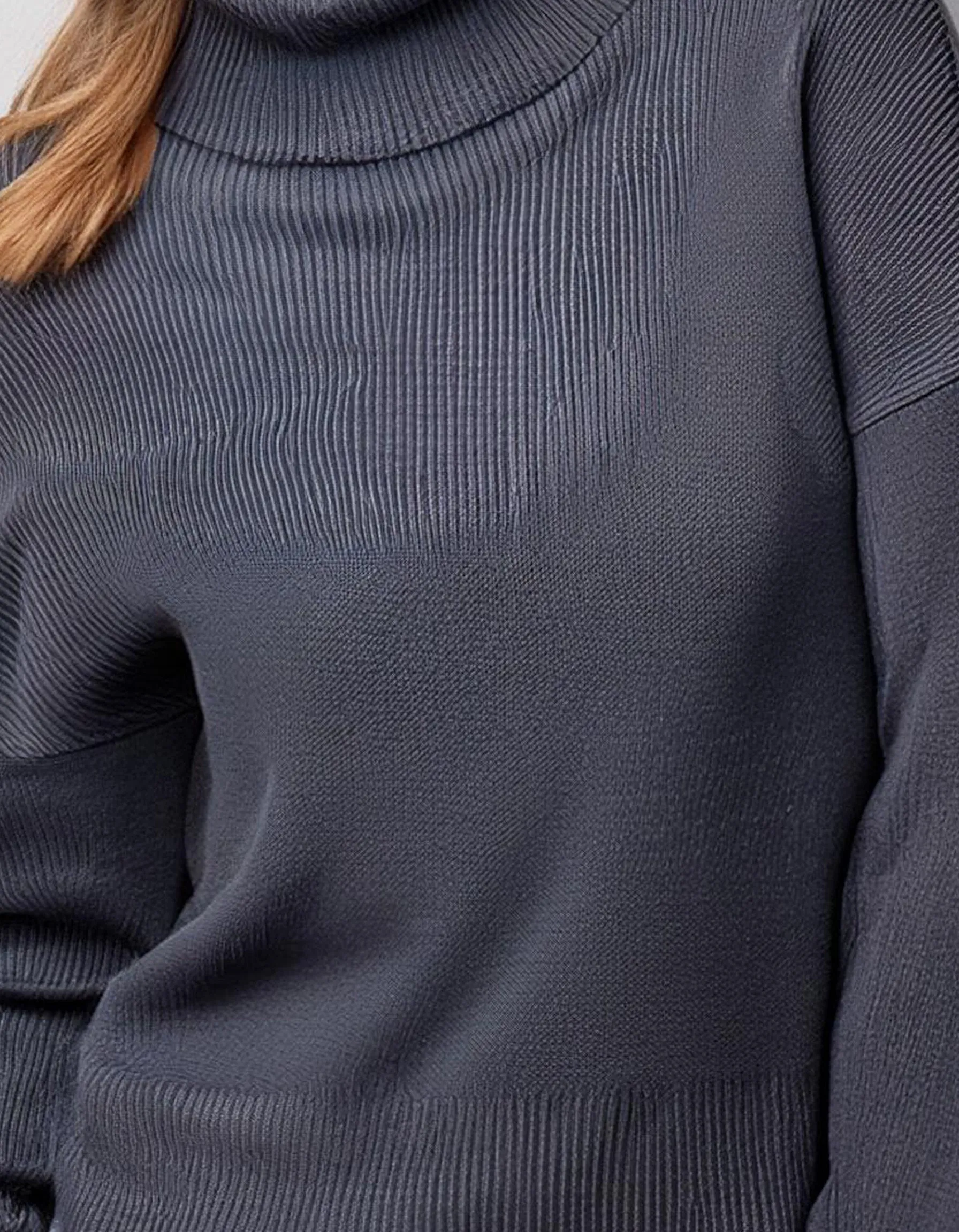 Heather Grey Classic Turtleneck Sweater