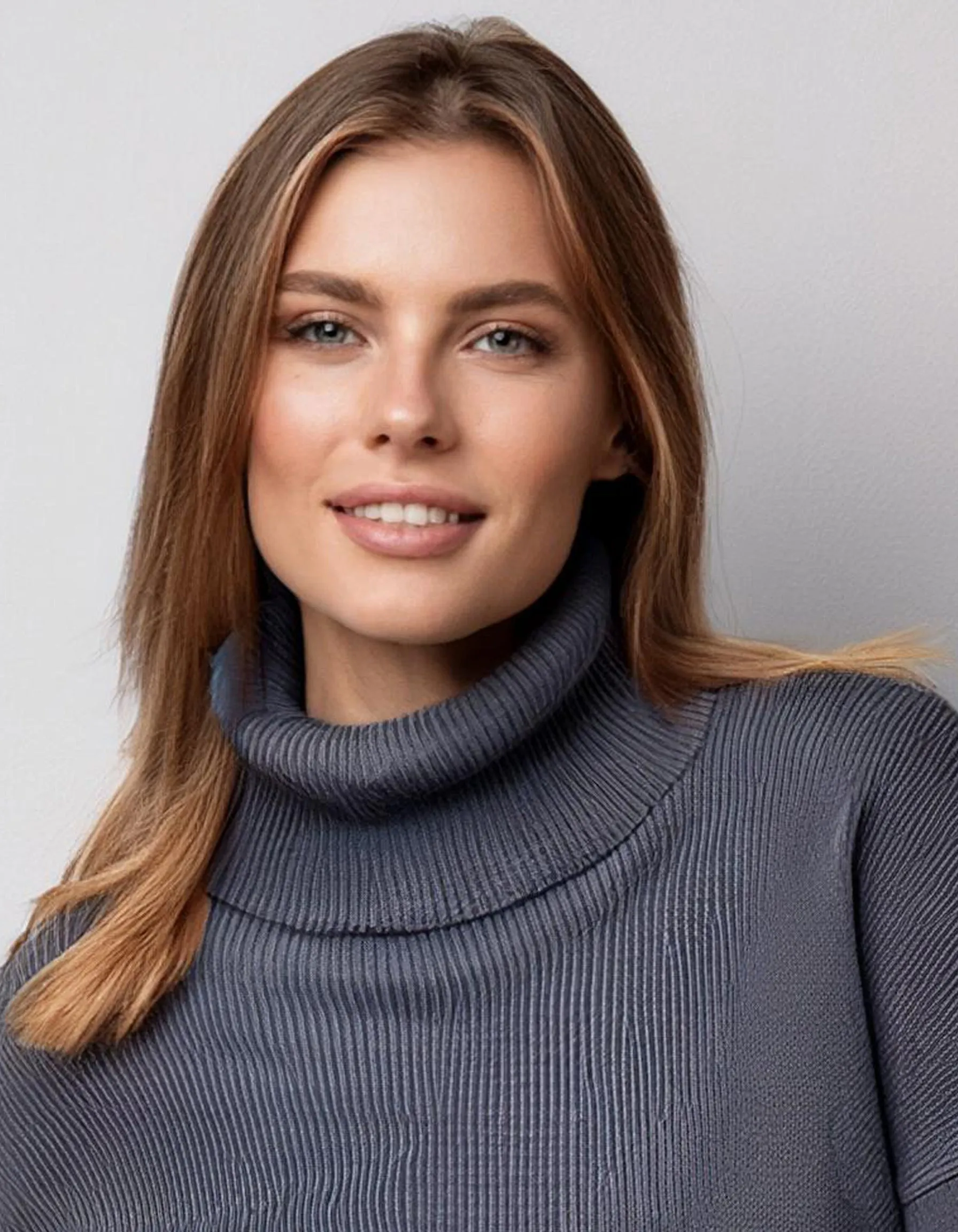 Heather Grey Classic Turtleneck Sweater