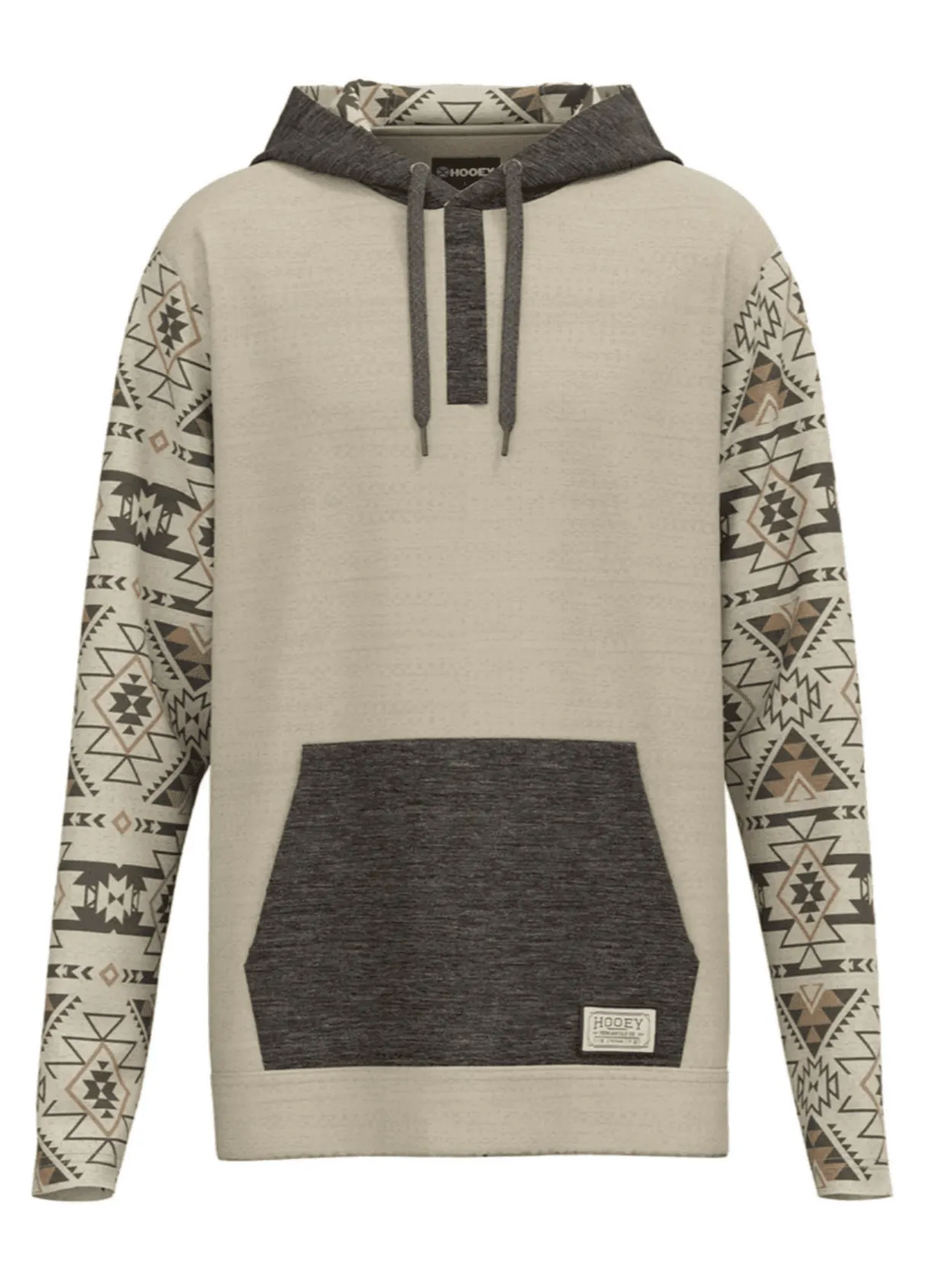 Hooey Men's Jeffy Grey & Aztec Hoodie HH1227GYAZ