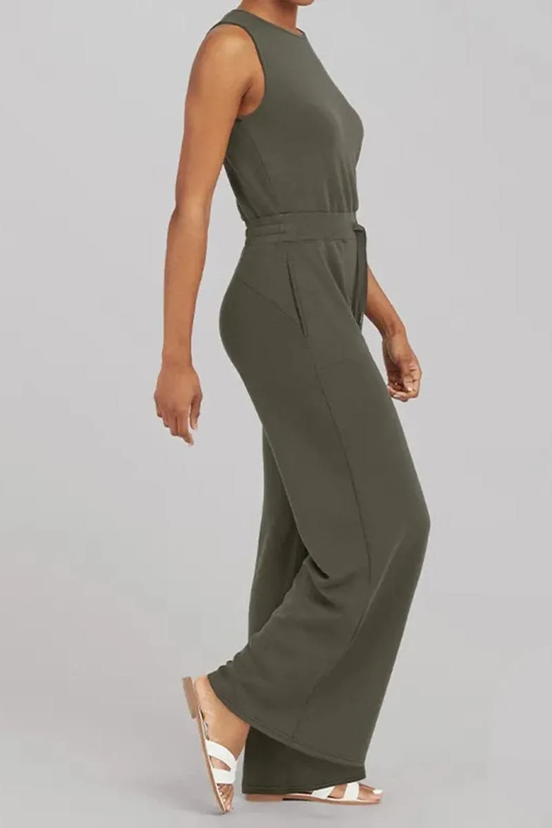 JB752 Sleeveless Wide Leg Jumpsuit