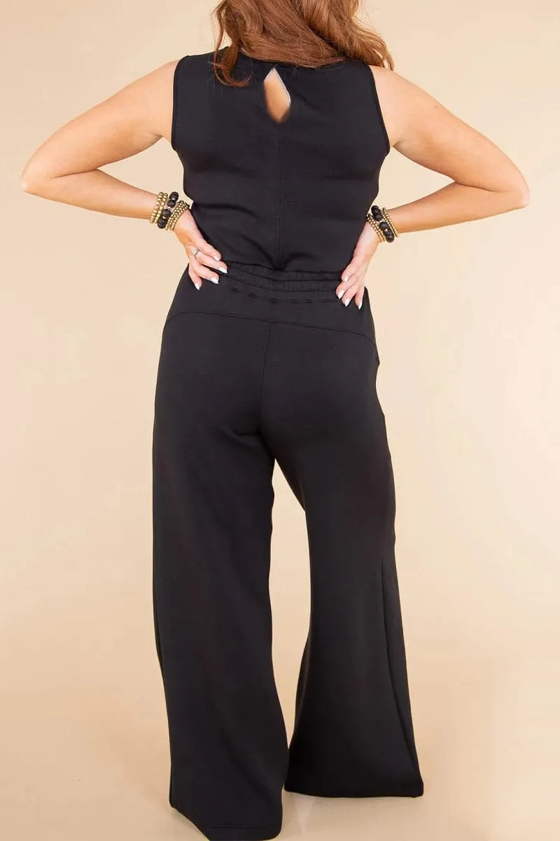 JB752 Sleeveless Wide Leg Jumpsuit