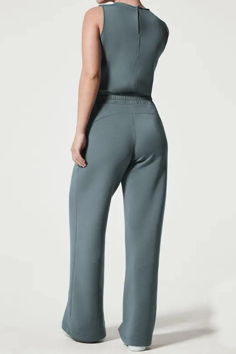 JB752 Sleeveless Wide Leg Jumpsuit