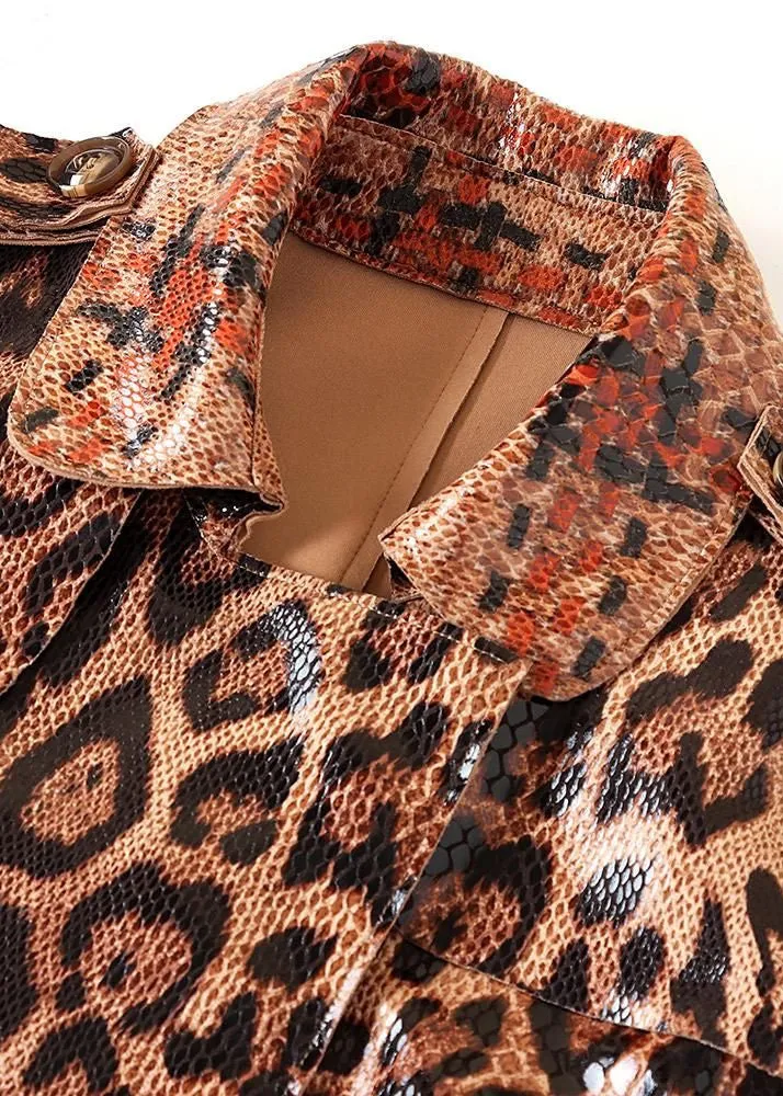 Josefa Snakeskin & Leopard Pattern Trench Coat