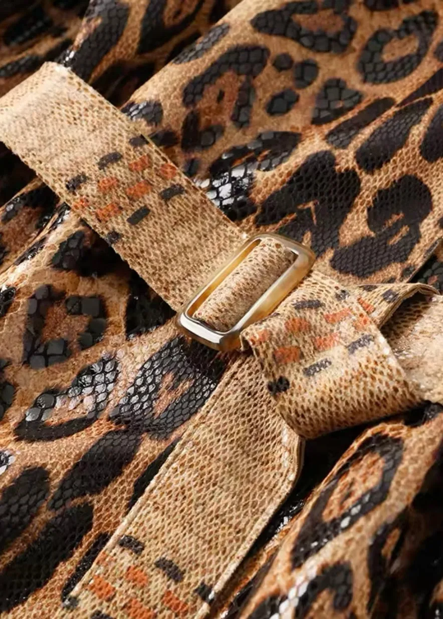 Josefa Snakeskin & Leopard Pattern Trench Coat