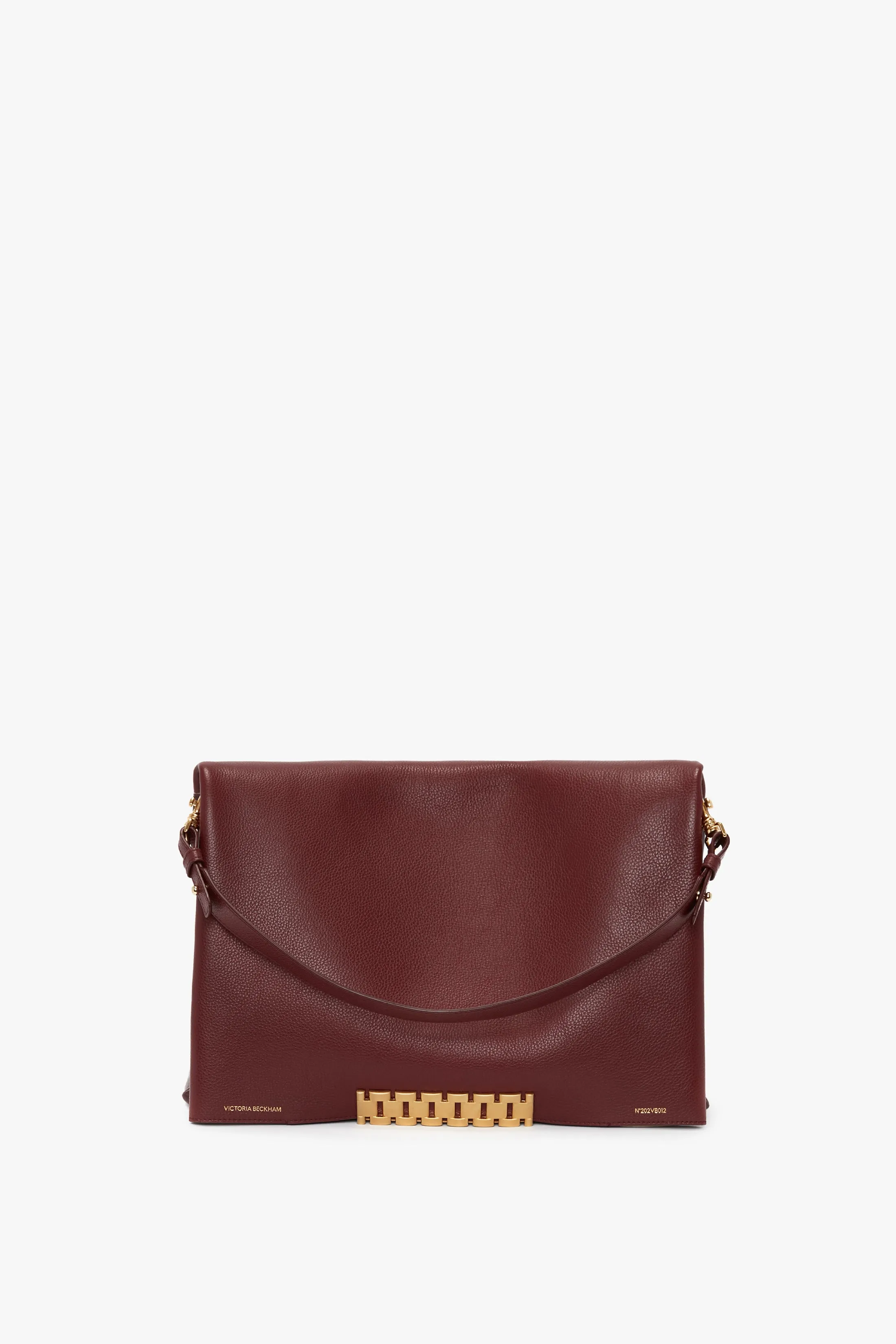 Jumbo Chain Pouch Bag In Bordeaux Leather