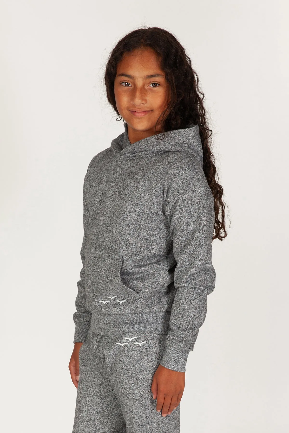 Kids Cooper fleece hoodie in granite