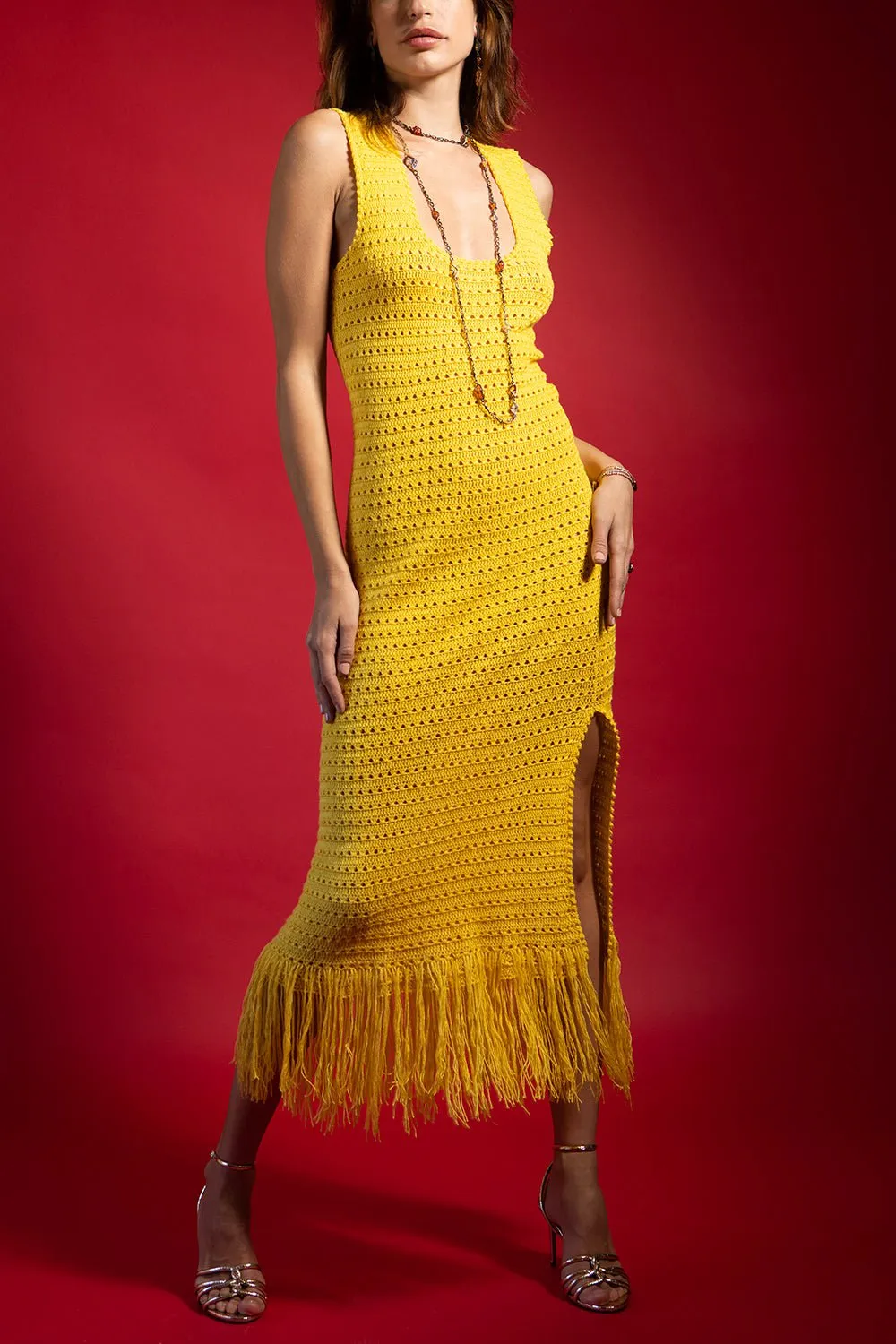 Knit Fringe Dress