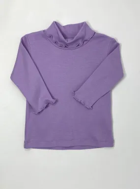 Knit Interlock Lettuce Edge Turtleneck - Lavender