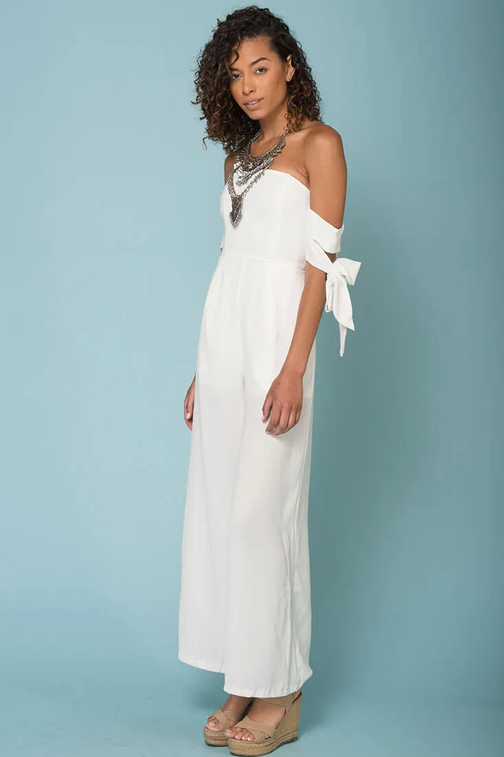 Kyndall Tube Top Jumpsuit White