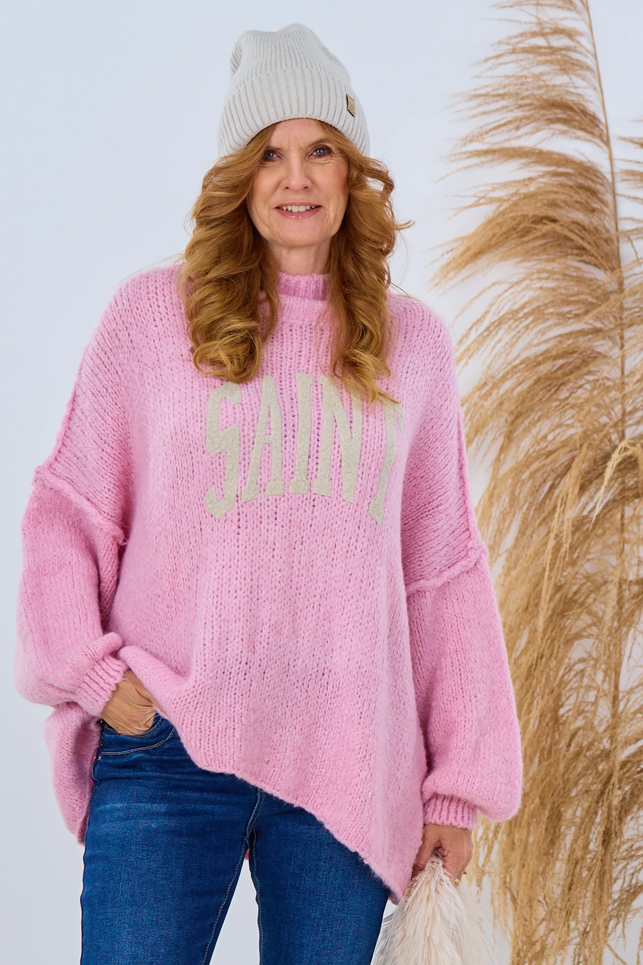 Langer Pulli "Saint", rosa