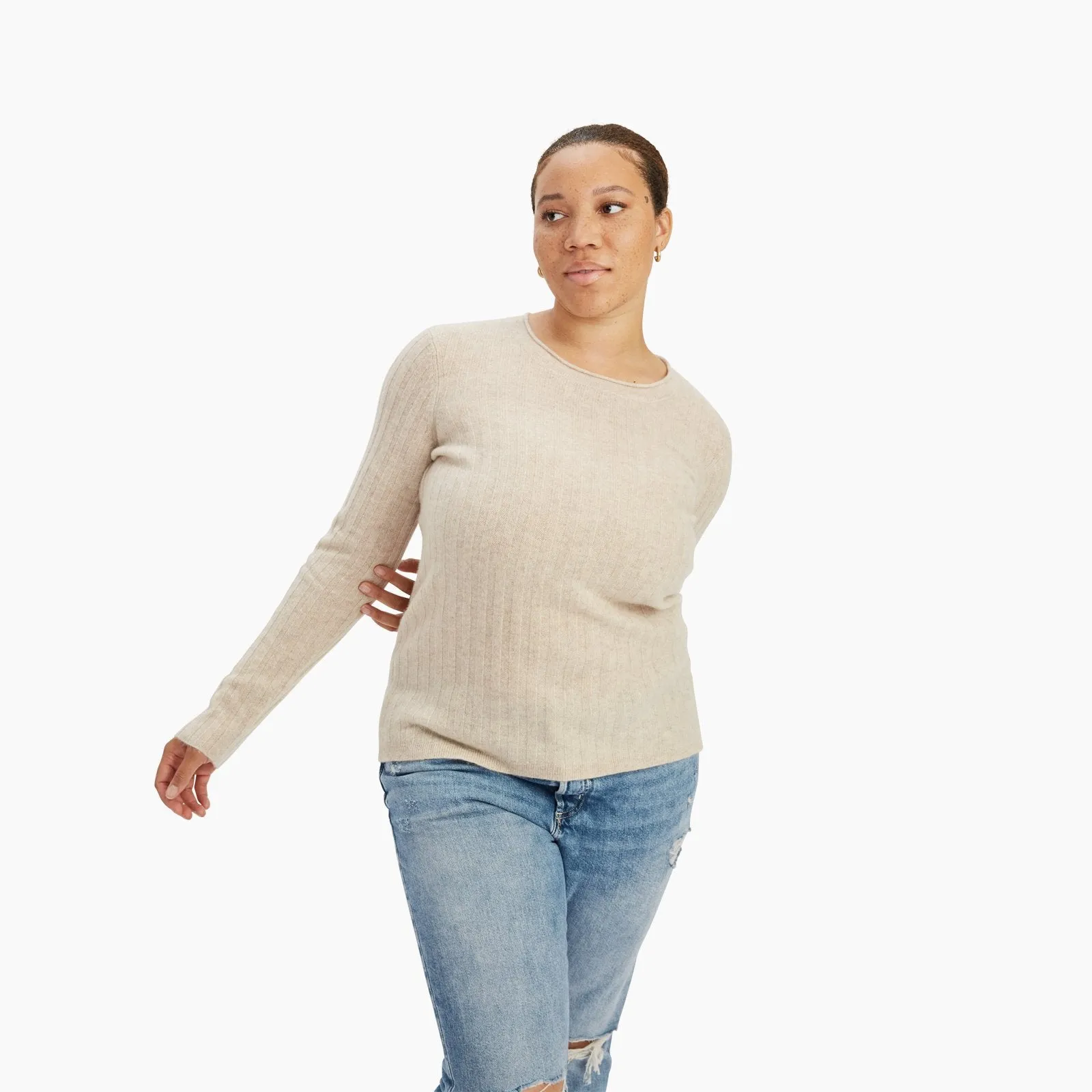 Lightweight Cashmere Ribbed Sweater