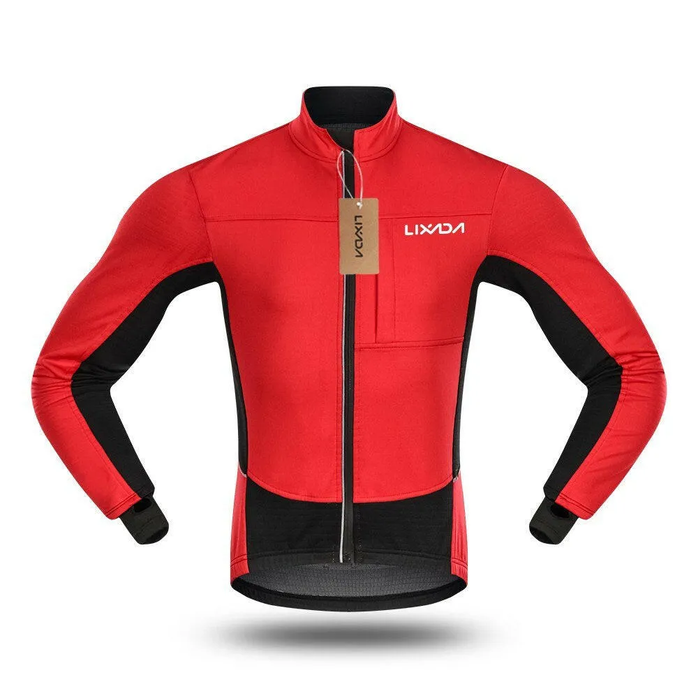 Lixada Winter Thermal Polar Fleece Men's Windproof Cycling Jacket