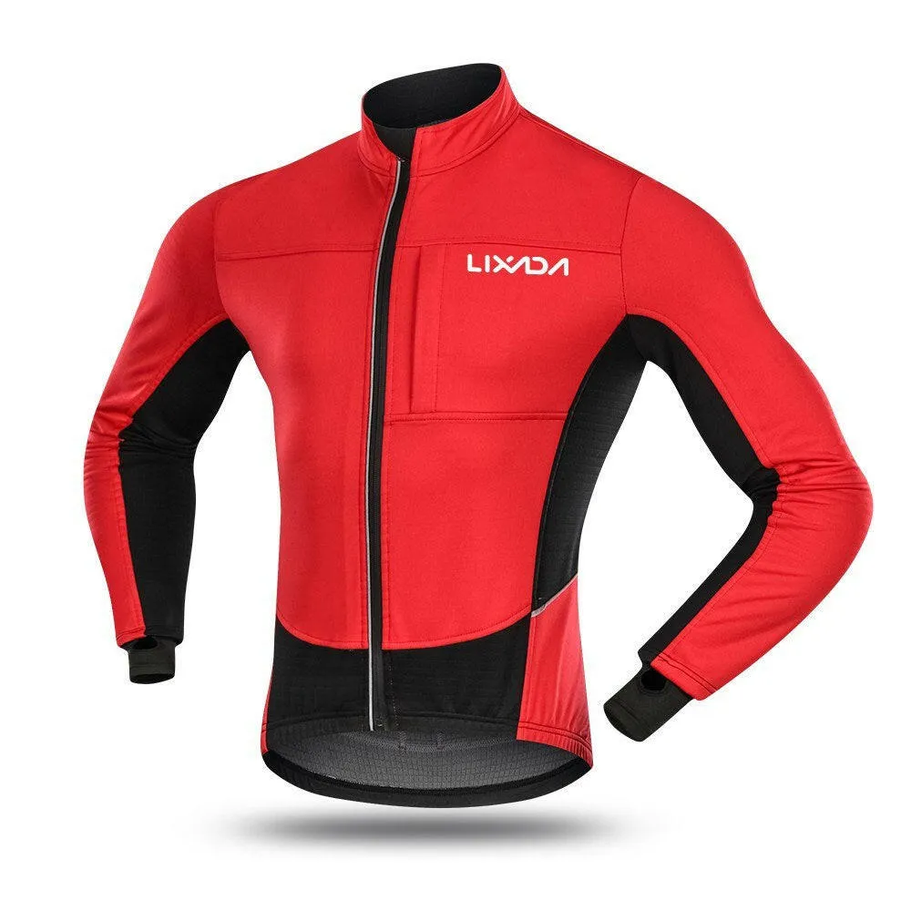 Lixada Winter Thermal Polar Fleece Men's Windproof Cycling Jacket