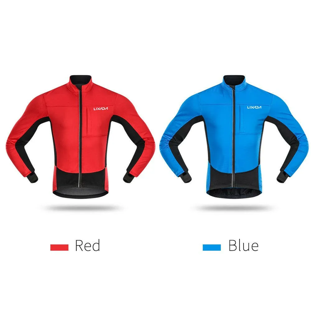 Lixada Winter Thermal Polar Fleece Men's Windproof Cycling Jacket