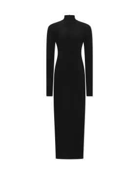 Long Sleeve Turtleneck Side Slit Gown